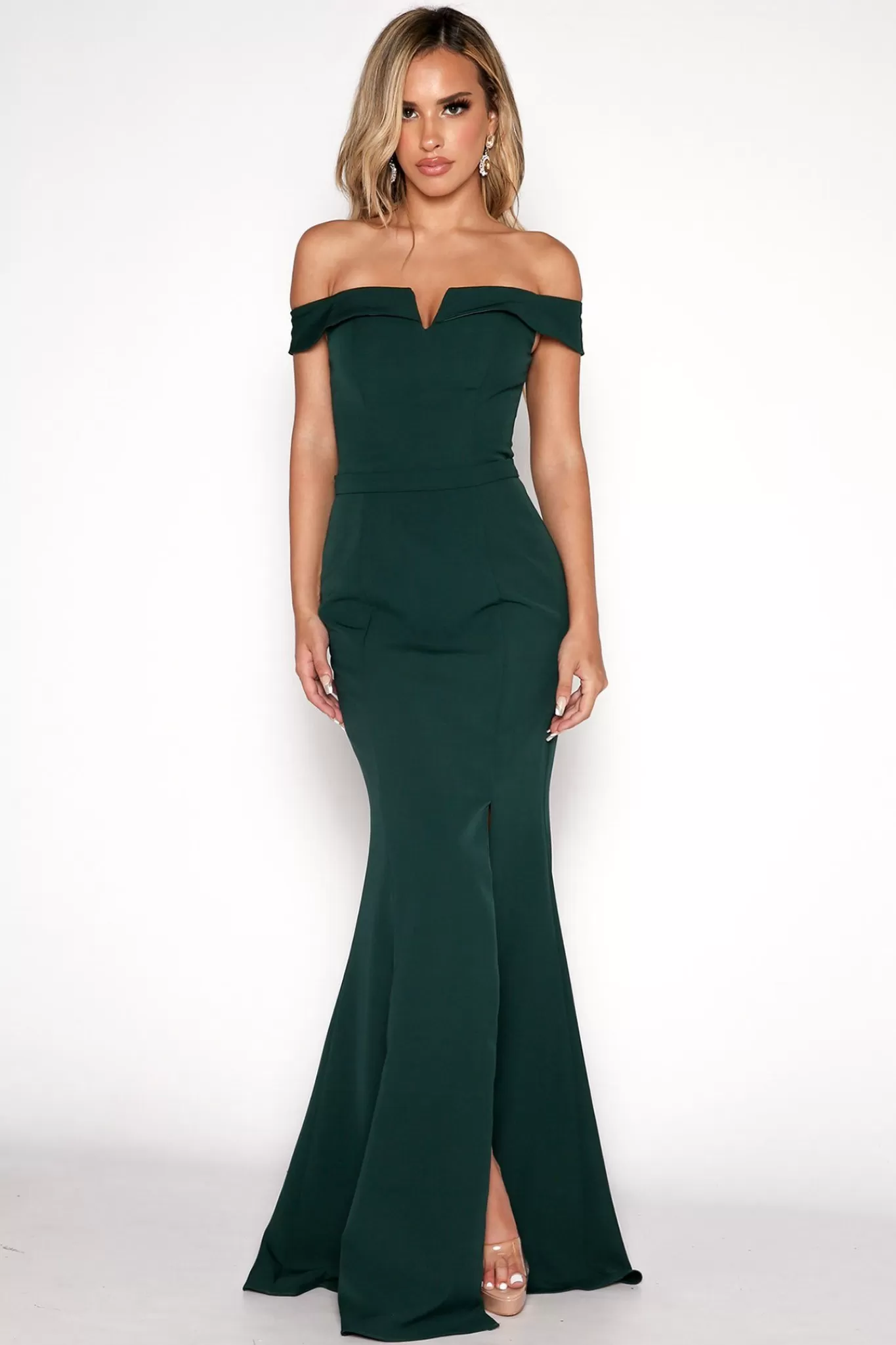 Women Hot Pink Dresses | Black Tie Dresses>Alyssa Maxi Dress - Dark Green