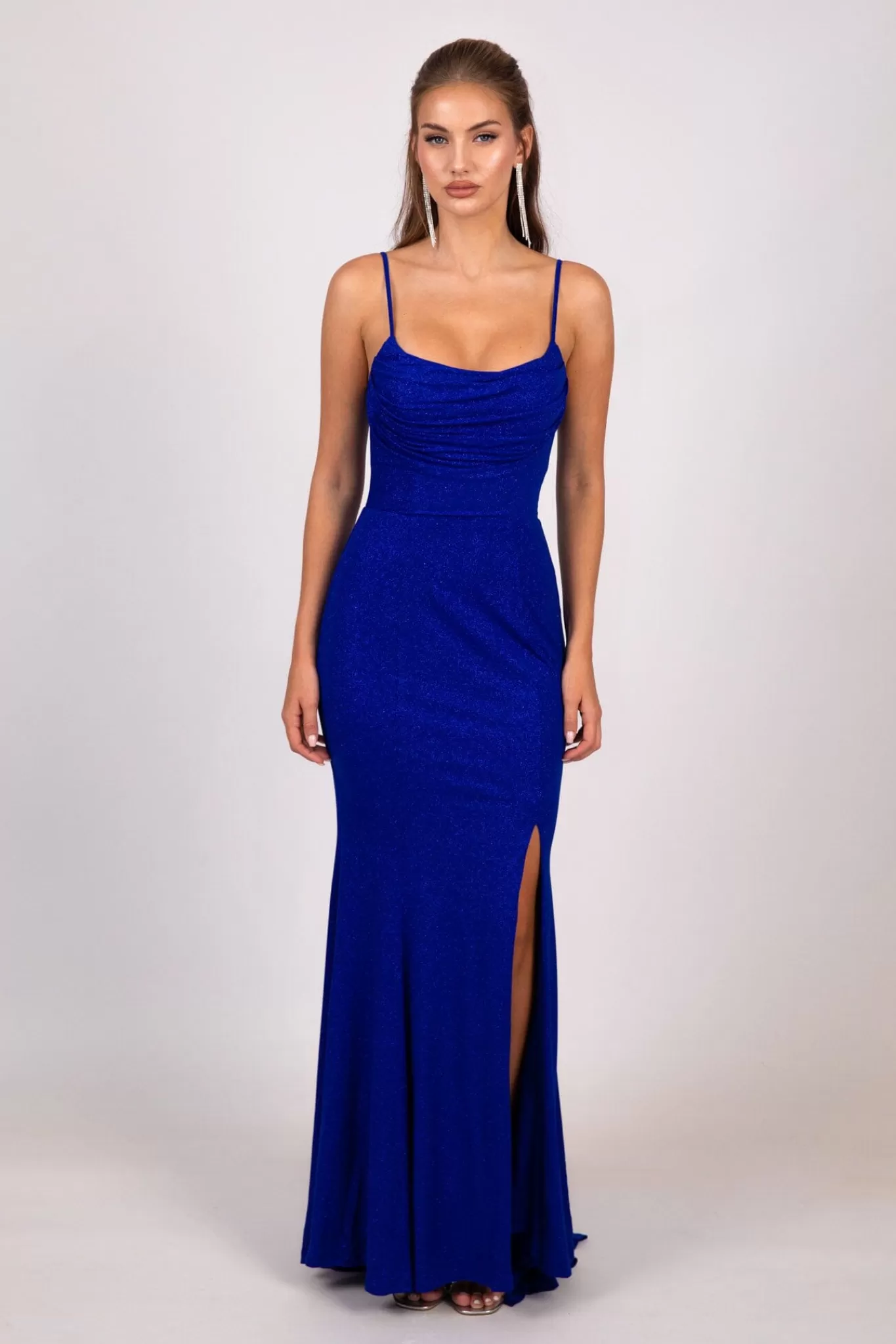 Women Hot Pink Dresses | Black Tie Dresses>Angela Gown - Shimmer Blue