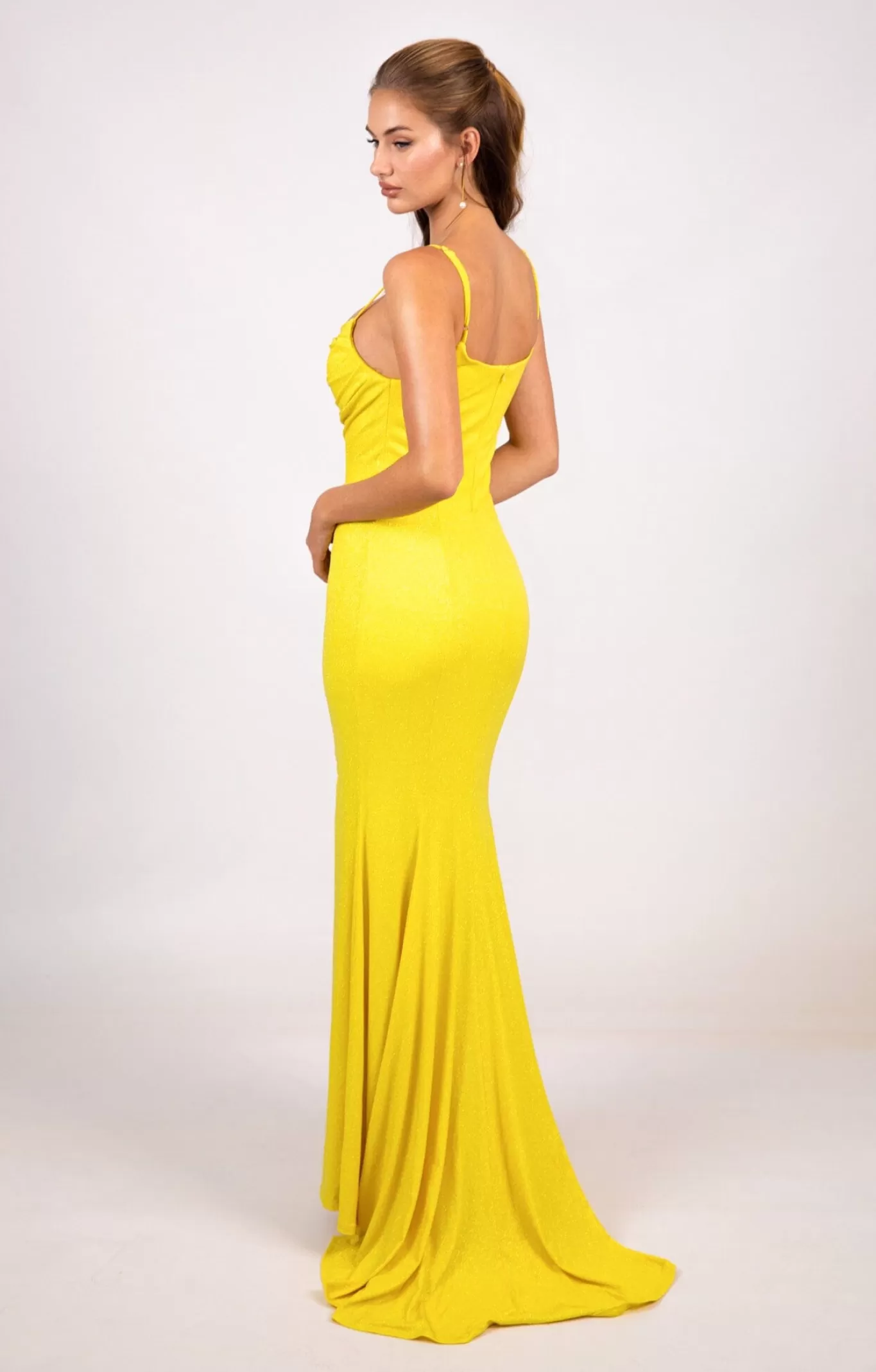 Women Hot Pink Dresses | Black Tie Dresses>Angela Gown - Shimmer Yellow