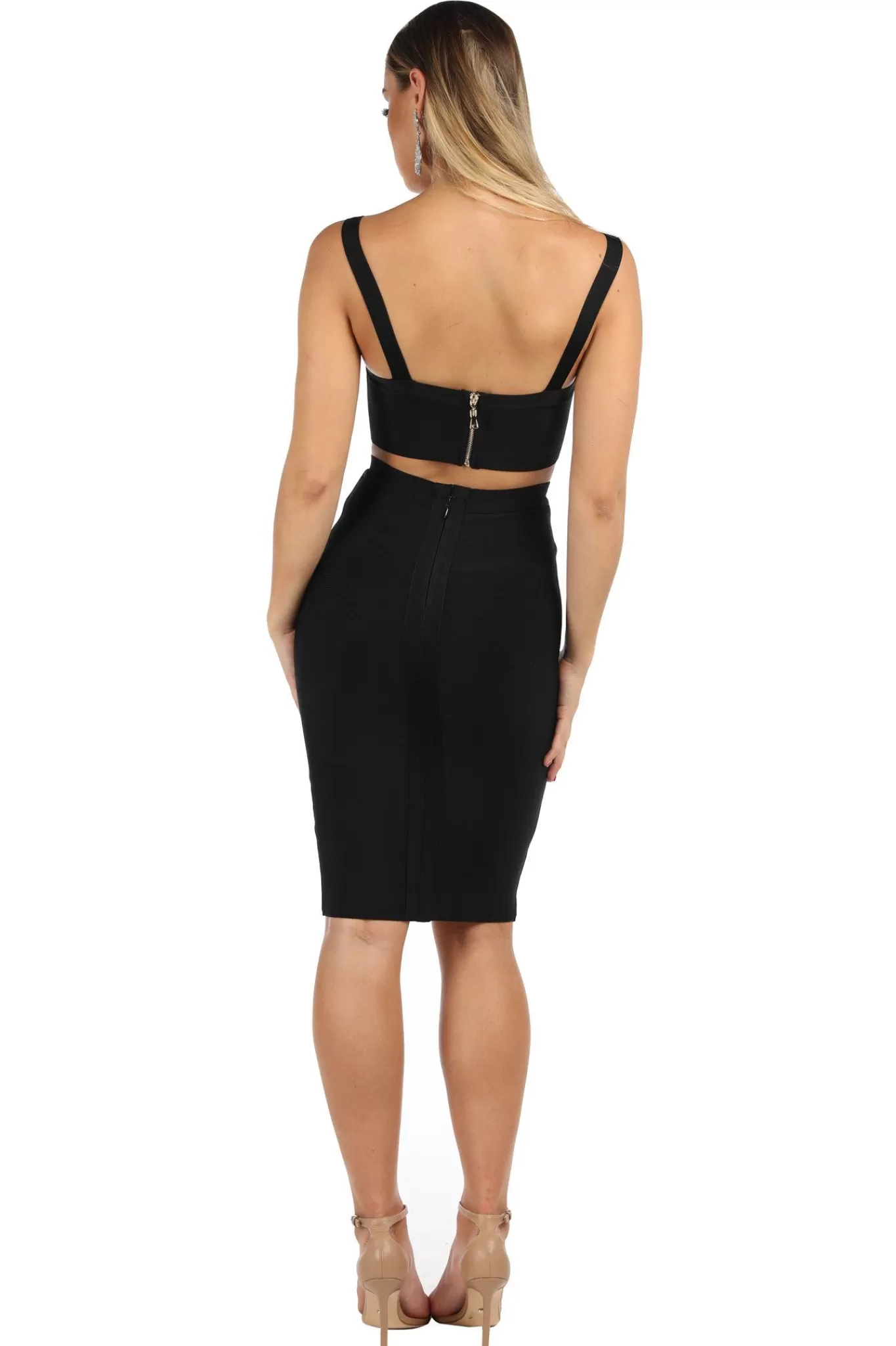 Women Noodz Boutique Tops | Bandage Dresses>Angeline Bandage Crop Top - Black