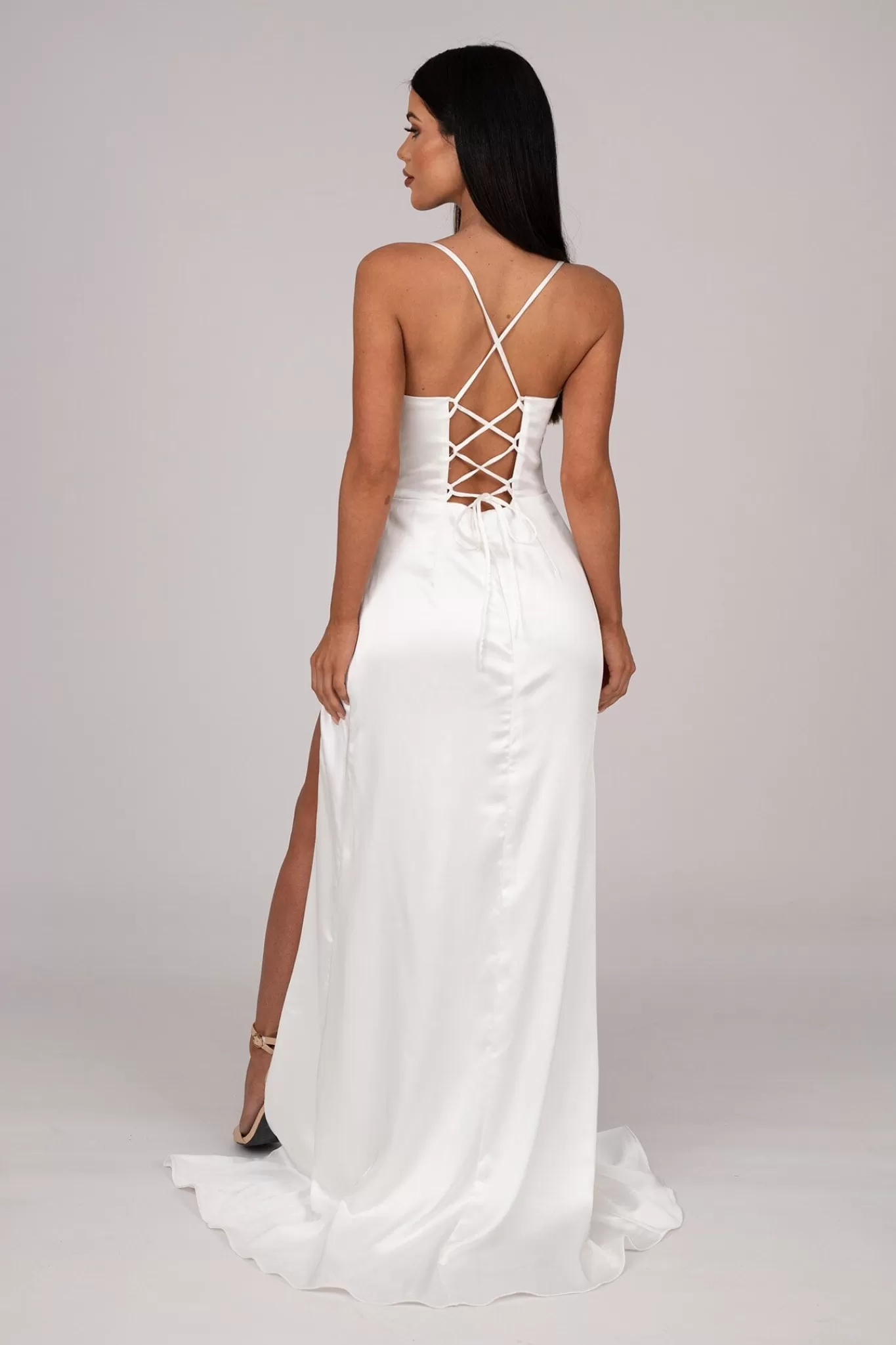 Women NBLUXE Dresses | Black Tie Dresses>AYANA Corset Satin Gown - Ivory