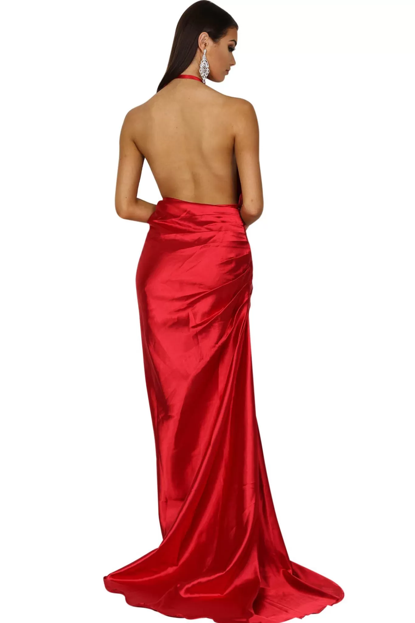 Women NBLUXE Formal Dresses | Dresses>BELLA Satin Gown - Red