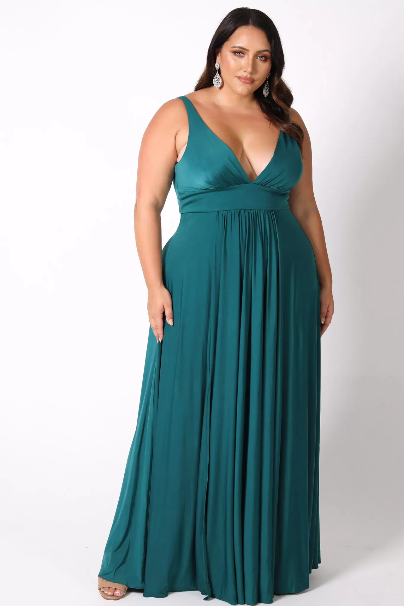 Women Hot Pink Dresses | Backless Dresses>CATALINA A-Line Maxi Dress - Emerald