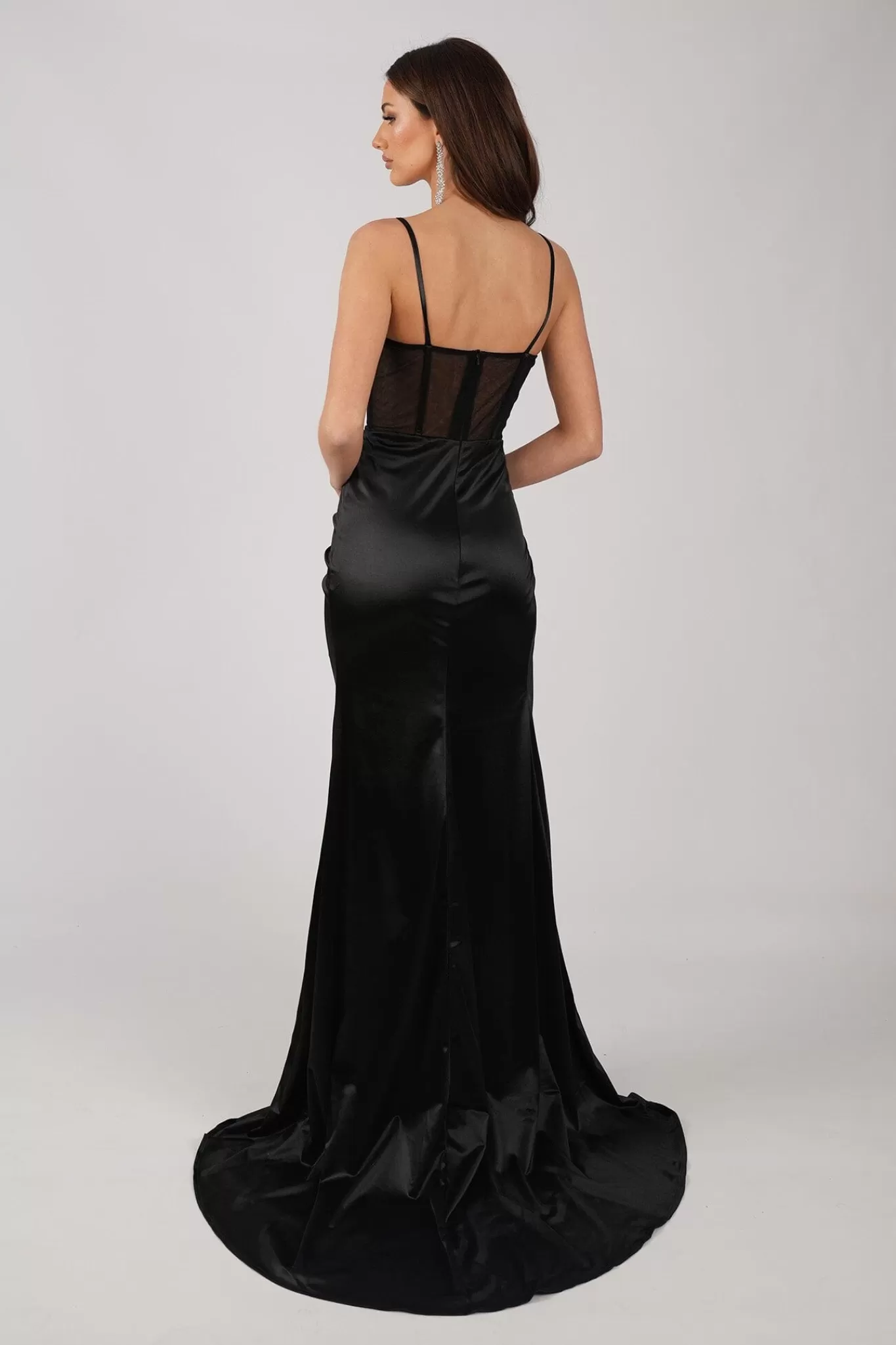 Women NBLUXE Dresses | Black Tie Dresses>CRYSTAL Corset Gown - Black