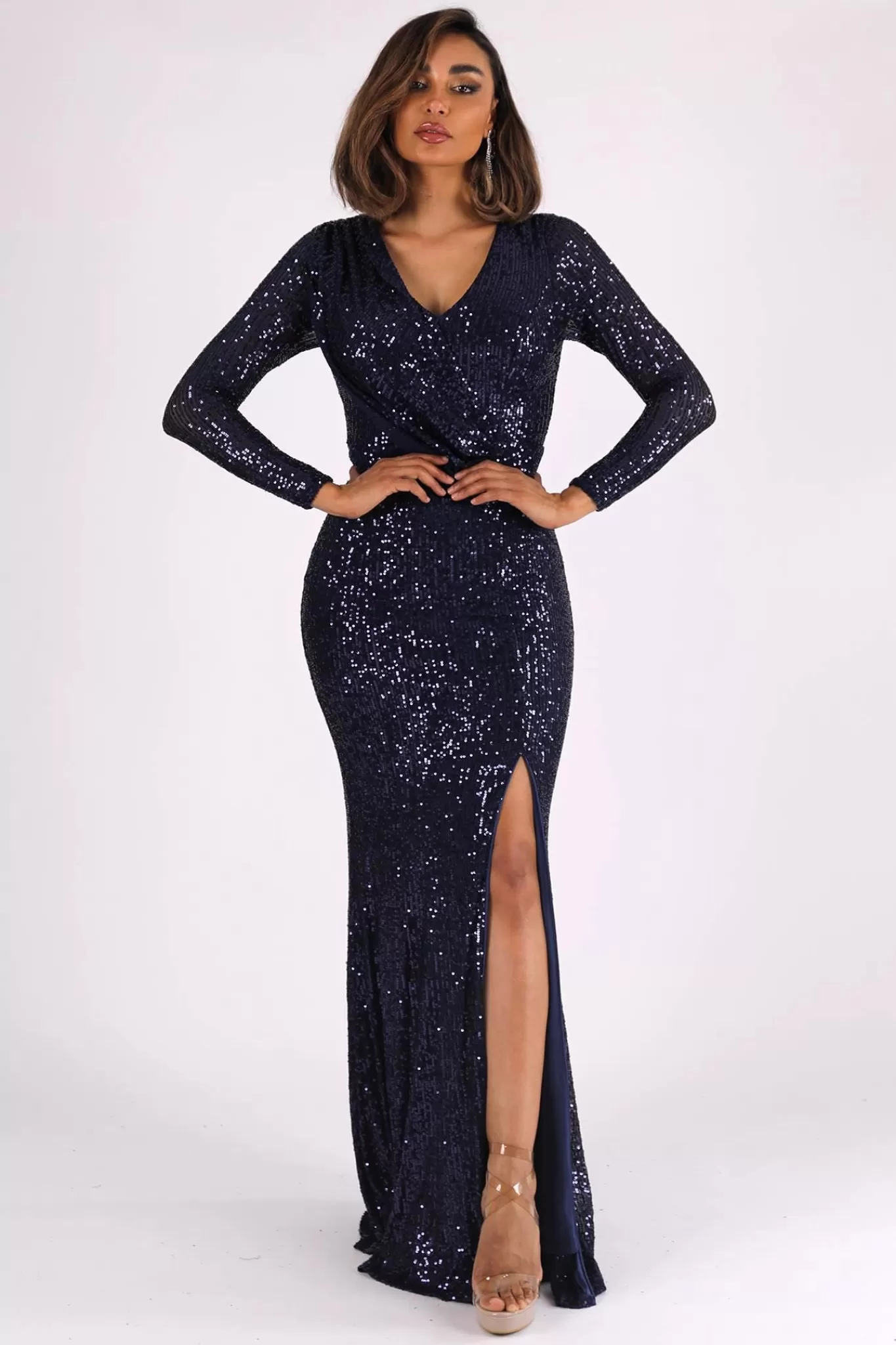 Women Hot Pink Dresses | Black Tie Dresses>Dionne - Navy (XS & L - Clearance Sale)