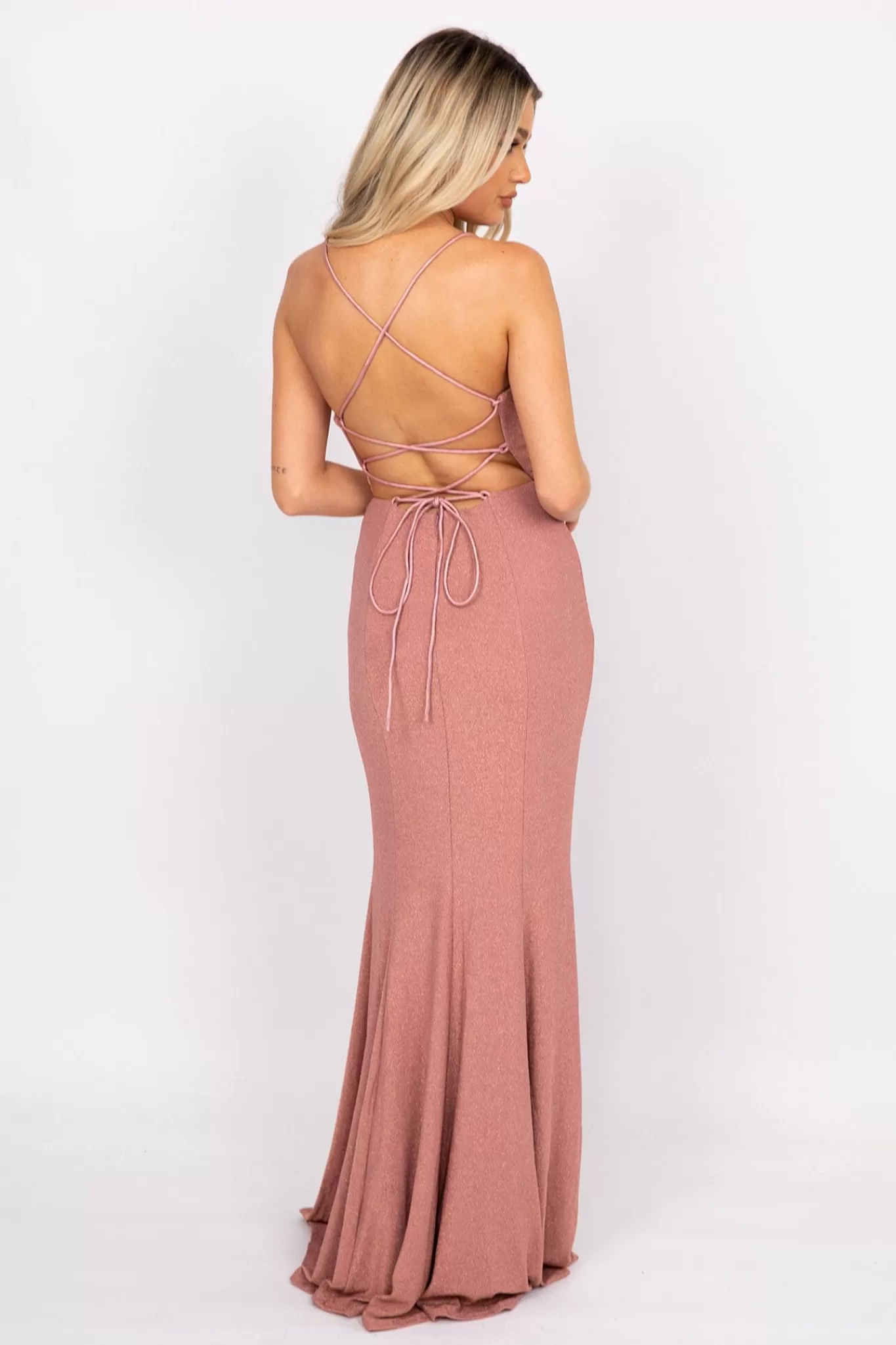 Women Hot Pink Dresses | Backless Dresses>Elora Gown - Shimmer Pink