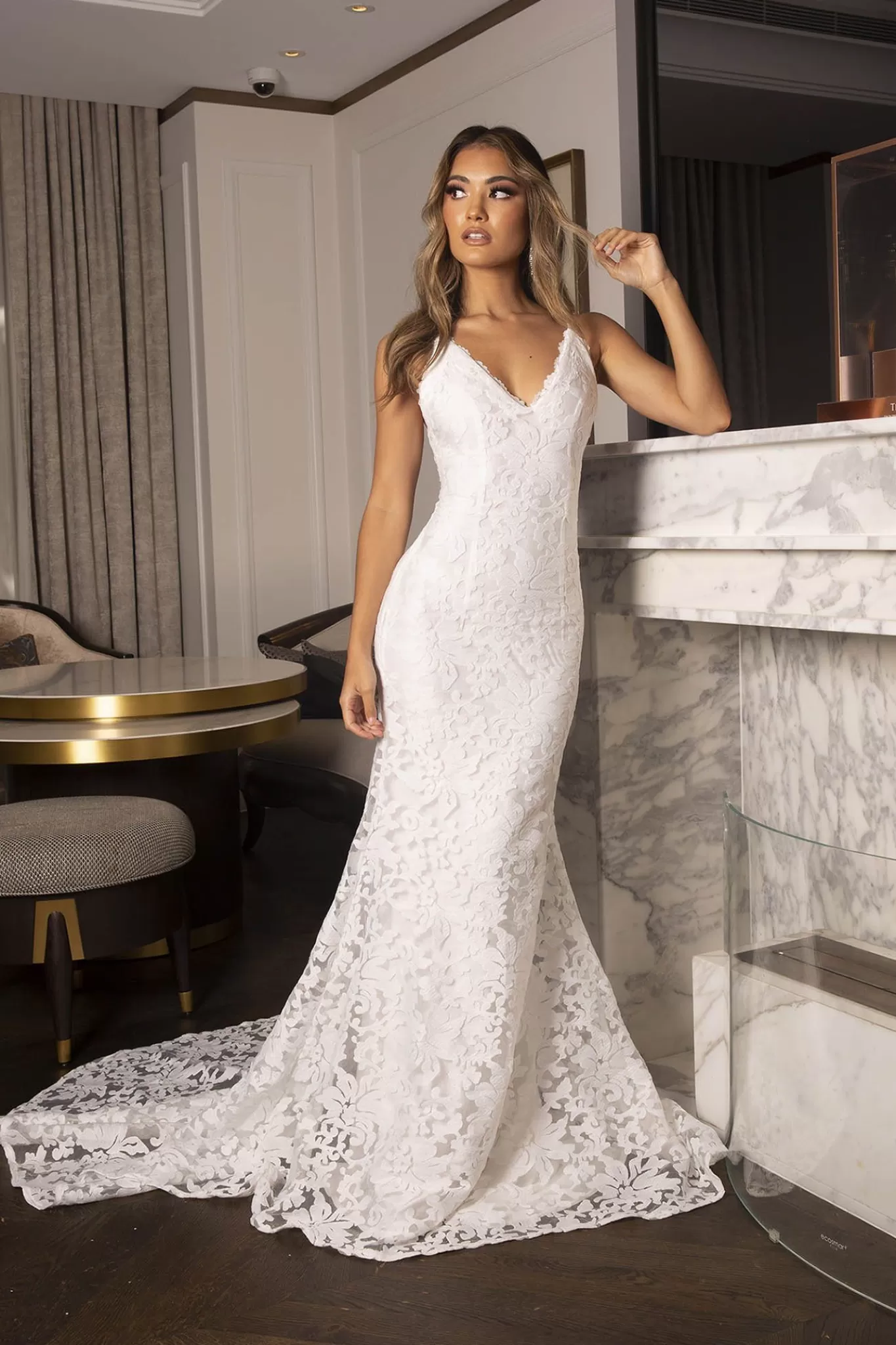 Women NBLUXE Dresses | Lace Dresses>Florentina Lace Gown - White