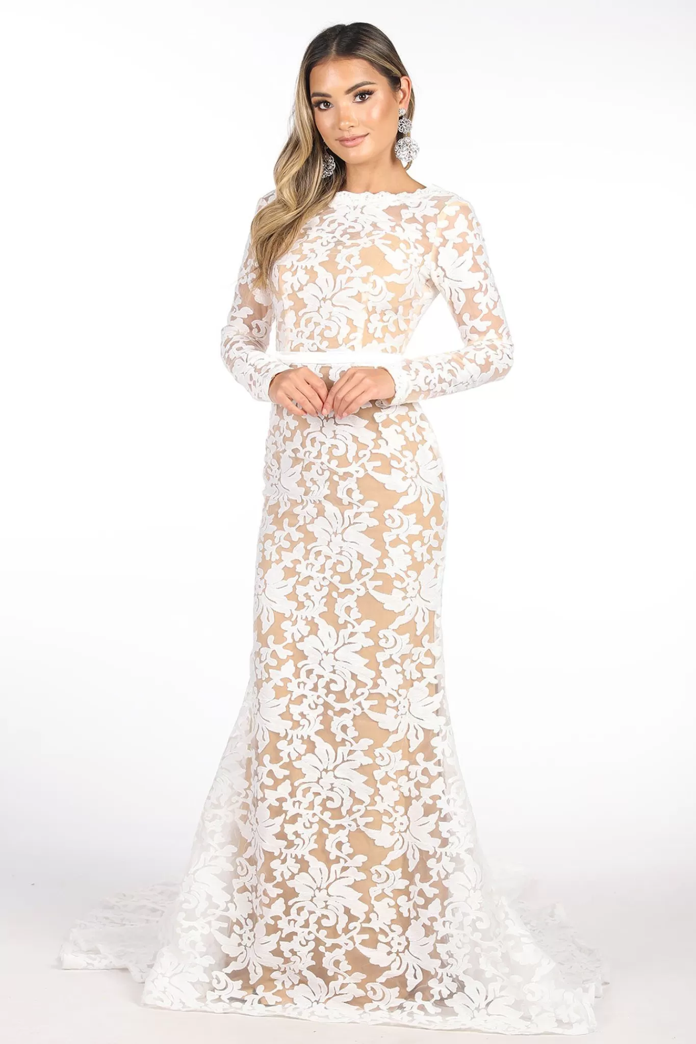 Women NBLUXE Dresses | Lace Dresses>Frances Long Sleeve Gown