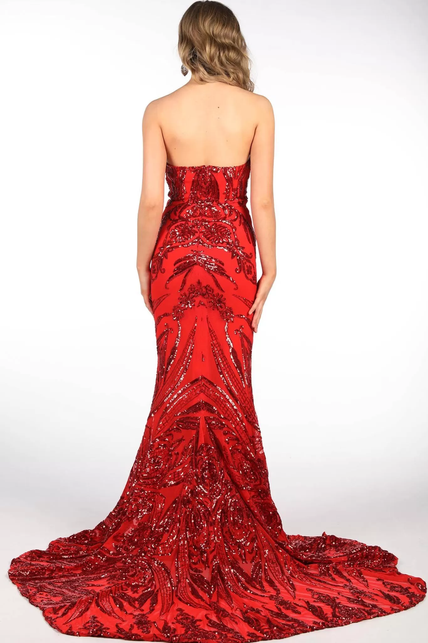 Women NBLUXE Dresses | Plus Size>Gianna Gown - Red