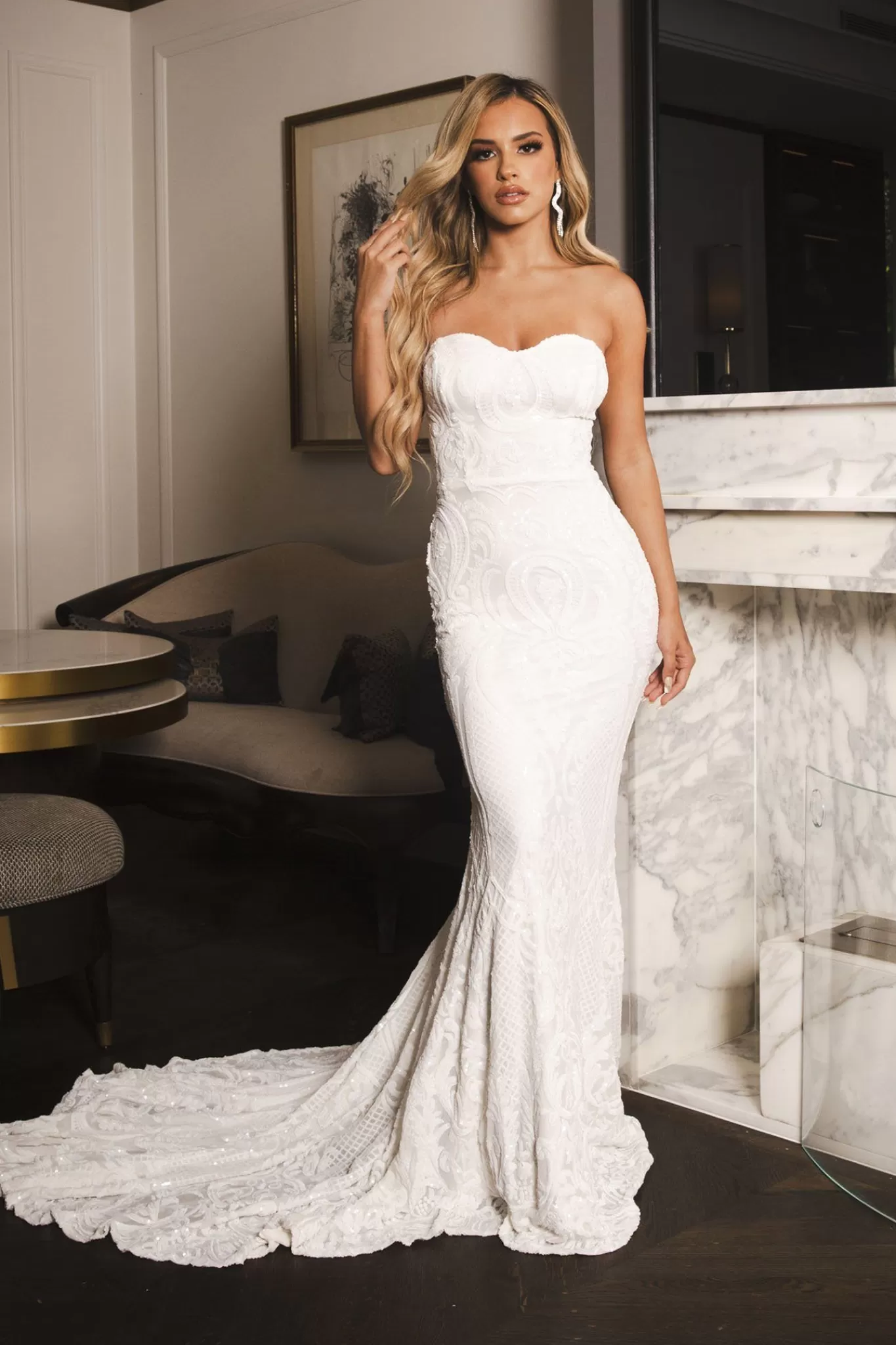 Women NBLUXE Dresses | Black Tie Dresses>Gianna Gown - White/White