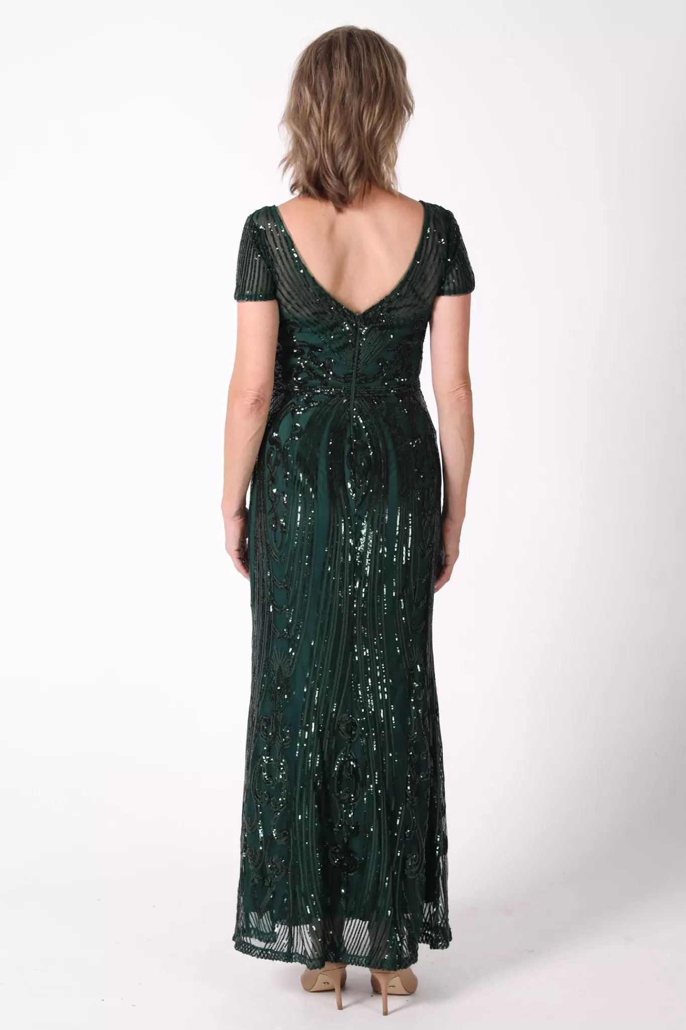 Women Hot Pink Dresses | Black Tie Dresses>Greta Sequin Maxi Dress - Emerald Green