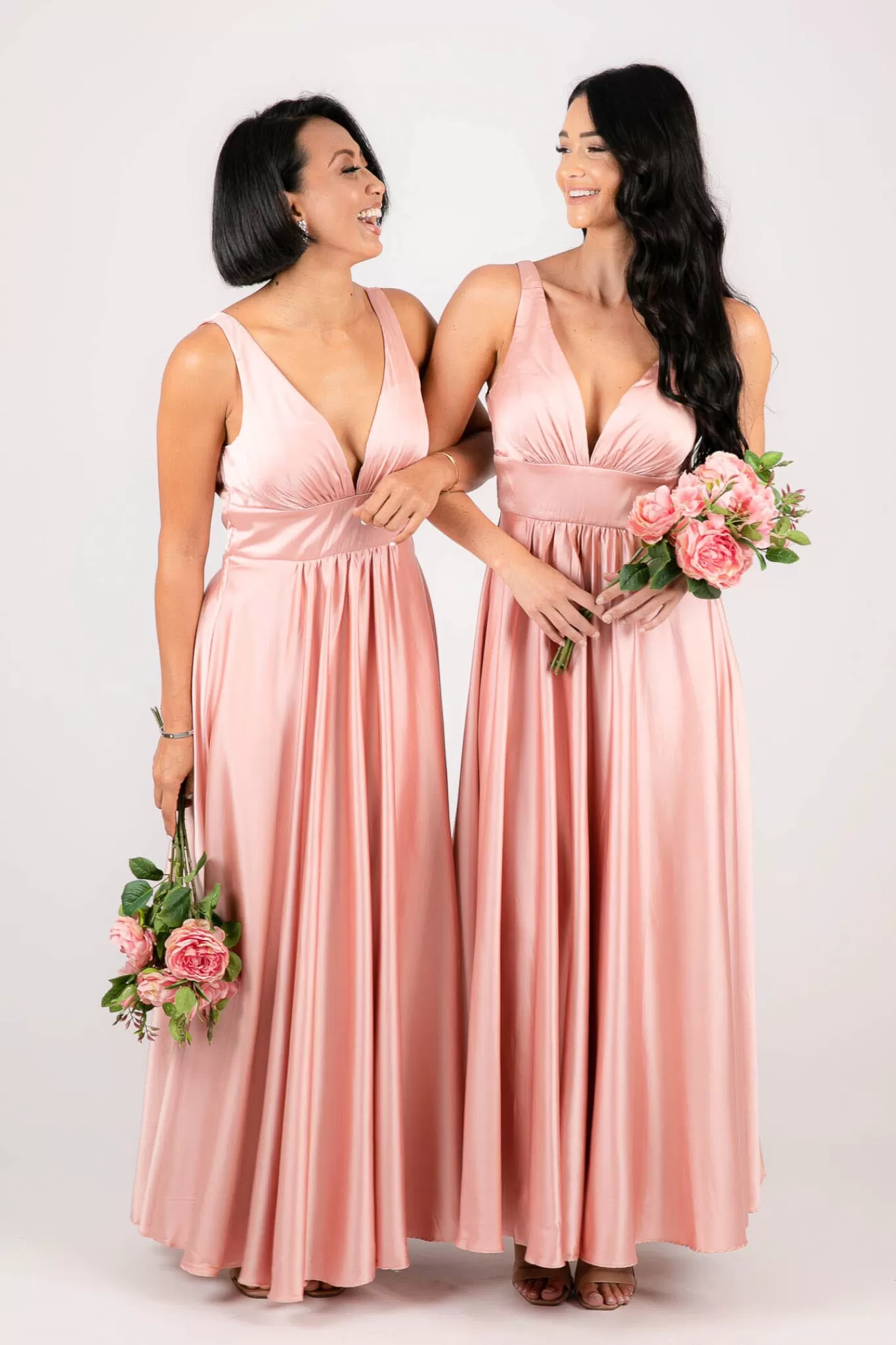 Women Hot Pink Dresses | Backless Dresses>ISABEL A-Line Satin Maxi Dress - Pink