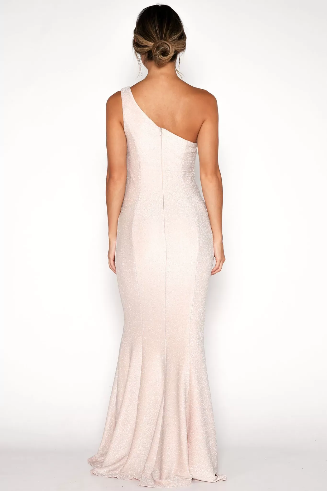 Women Hot Pink Dresses | One Shoulder Dresses>Lena One Shoulder Maxi Column Dress - Champagne