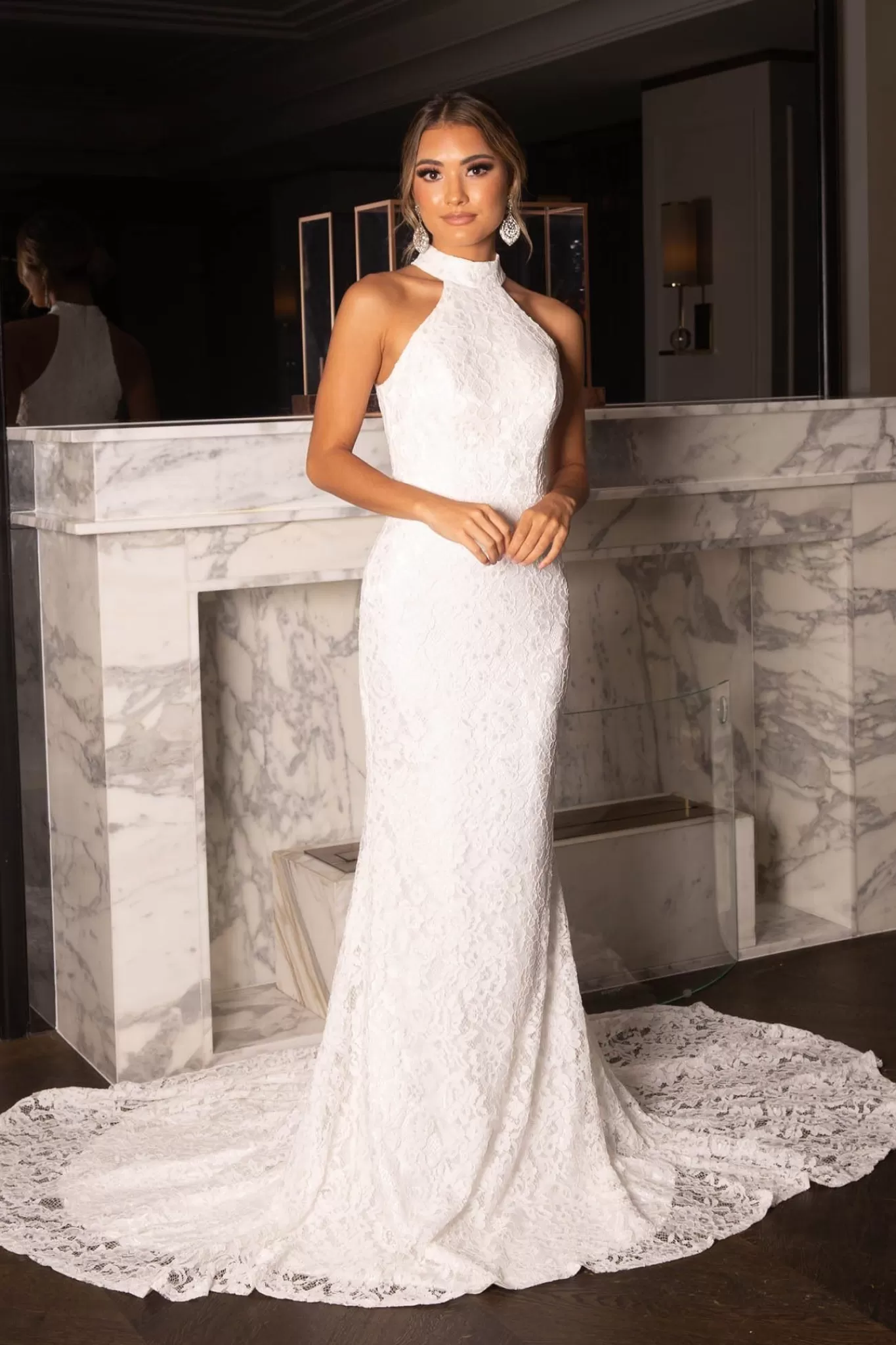 Women NBLUXE Dresses | Lace Dresses>Liliana Lace Gown - Ivory