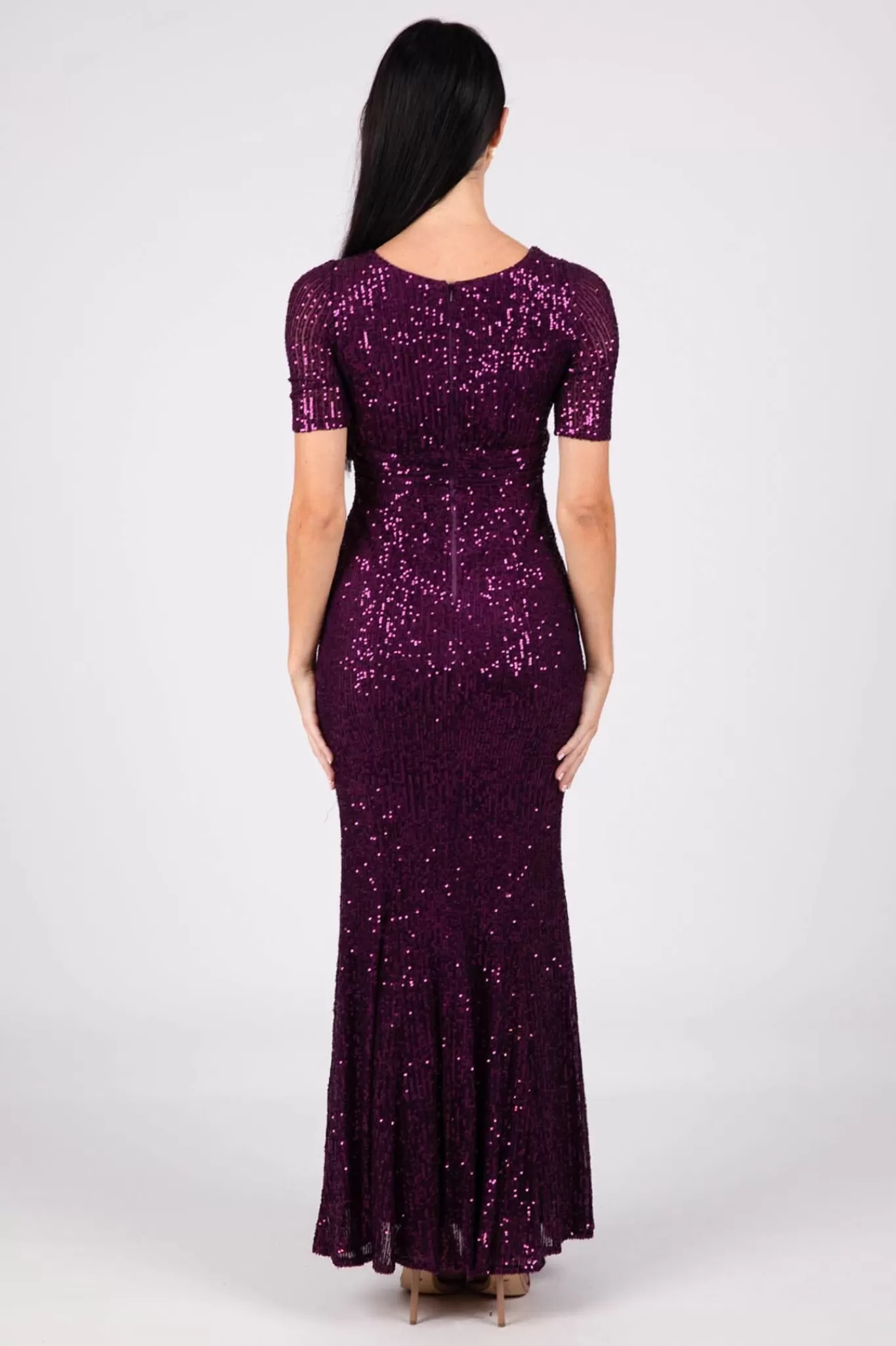 Women Hot Pink Dresses | Black Tie Dresses>Linda Sequin Maxi Dress - Purple (S & L - Clearance Sale)