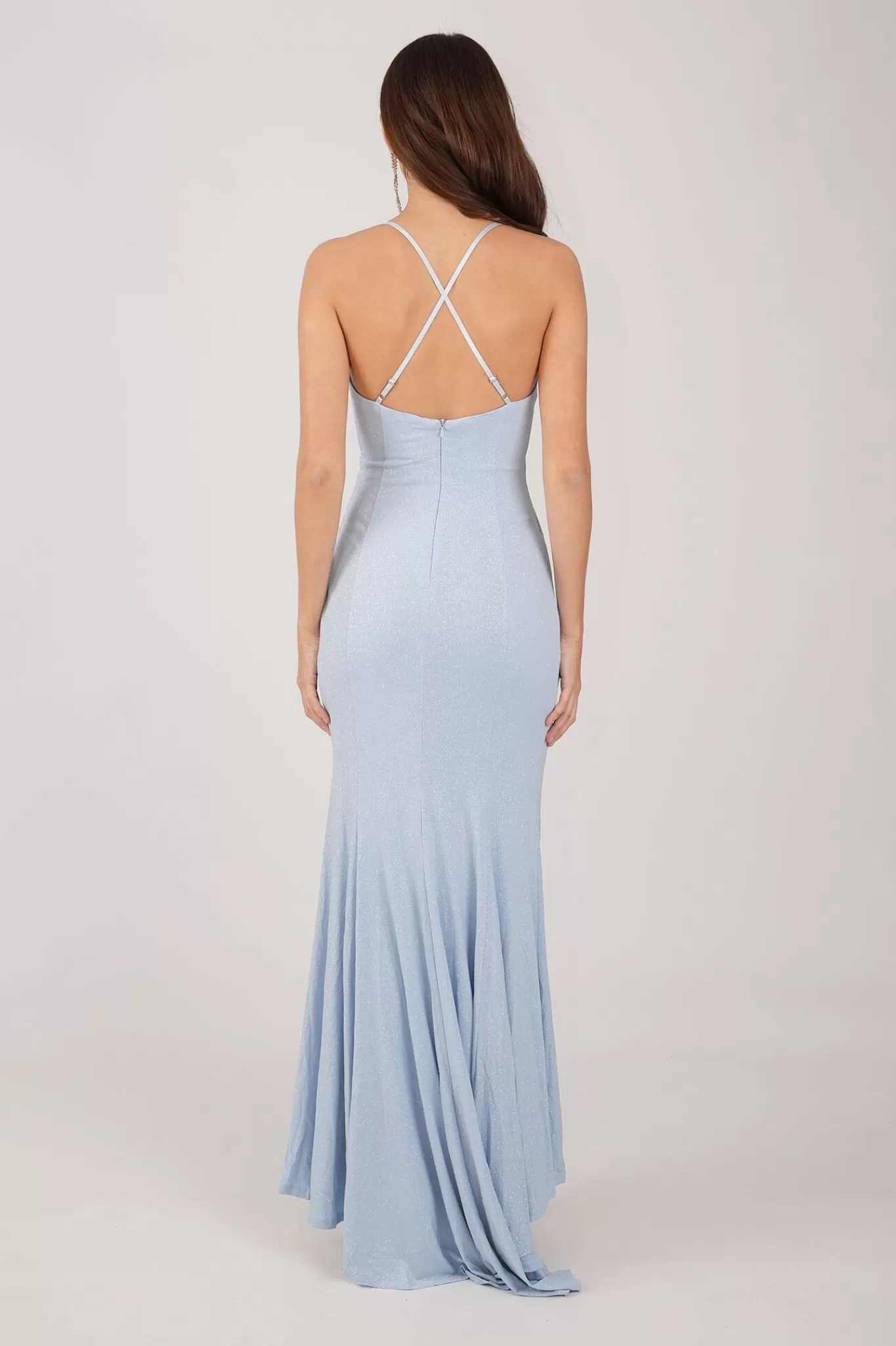 Women Hot Pink Dresses | Backless Dresses>Lucia Maxi Dress - Shimmer Baby Blue