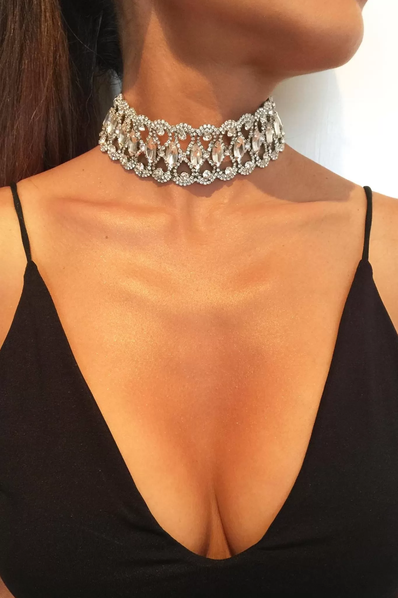 Women Noodz Boutique Accessories | Necklaces>Marquise Choker Necklace (Gold / Silver)