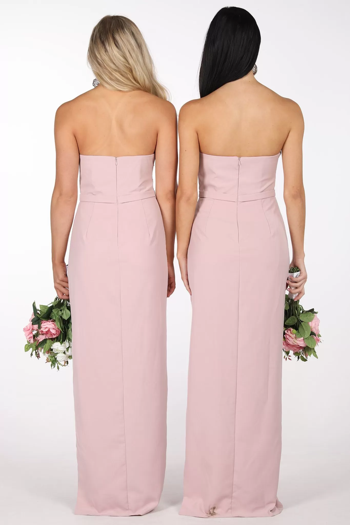 Women Hot Pink Dresses | Black Tie Dresses>Nadia Strapless Column Maxi Dress - Dusty Pink