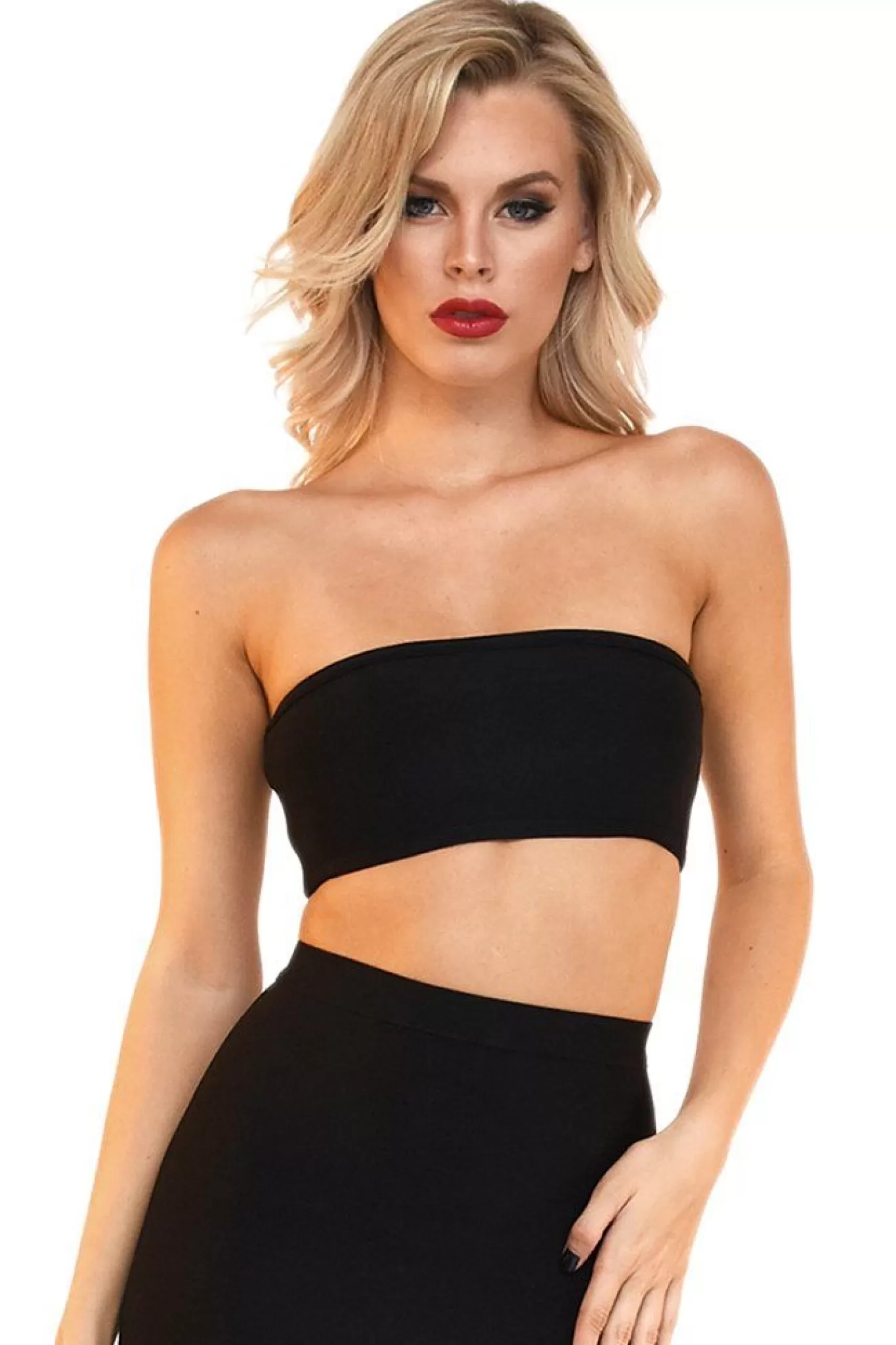 Women Noodz Boutique Tops>Paris Bandage Bandeau Top - Black