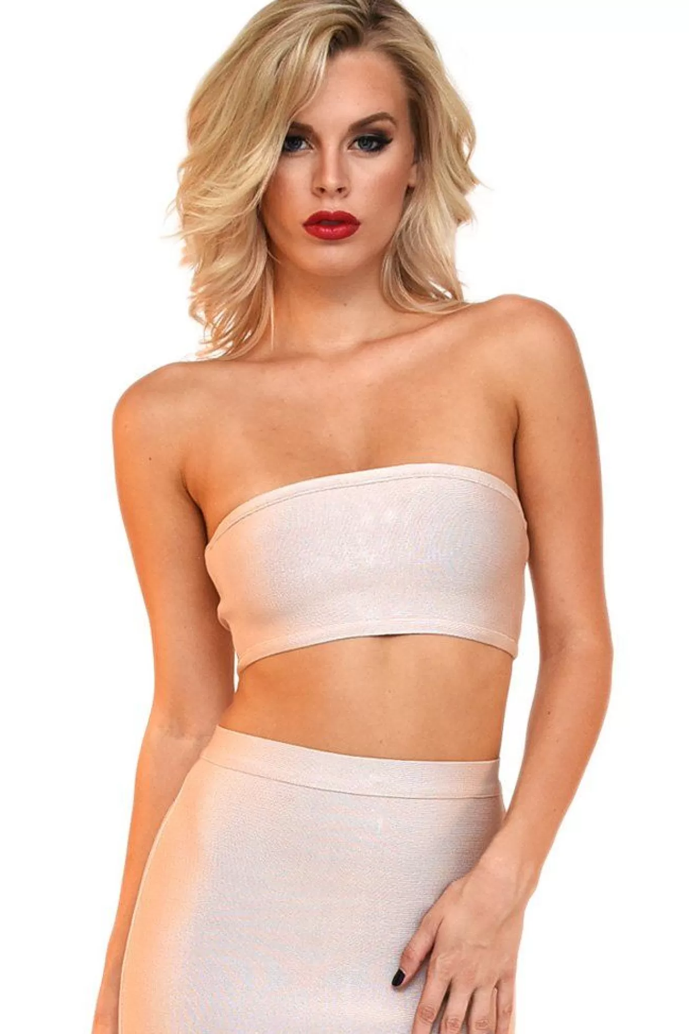 Women Noodz Boutique Tops>Paris Bandage Bandeau Top - Nude (S - Clearance Sale)