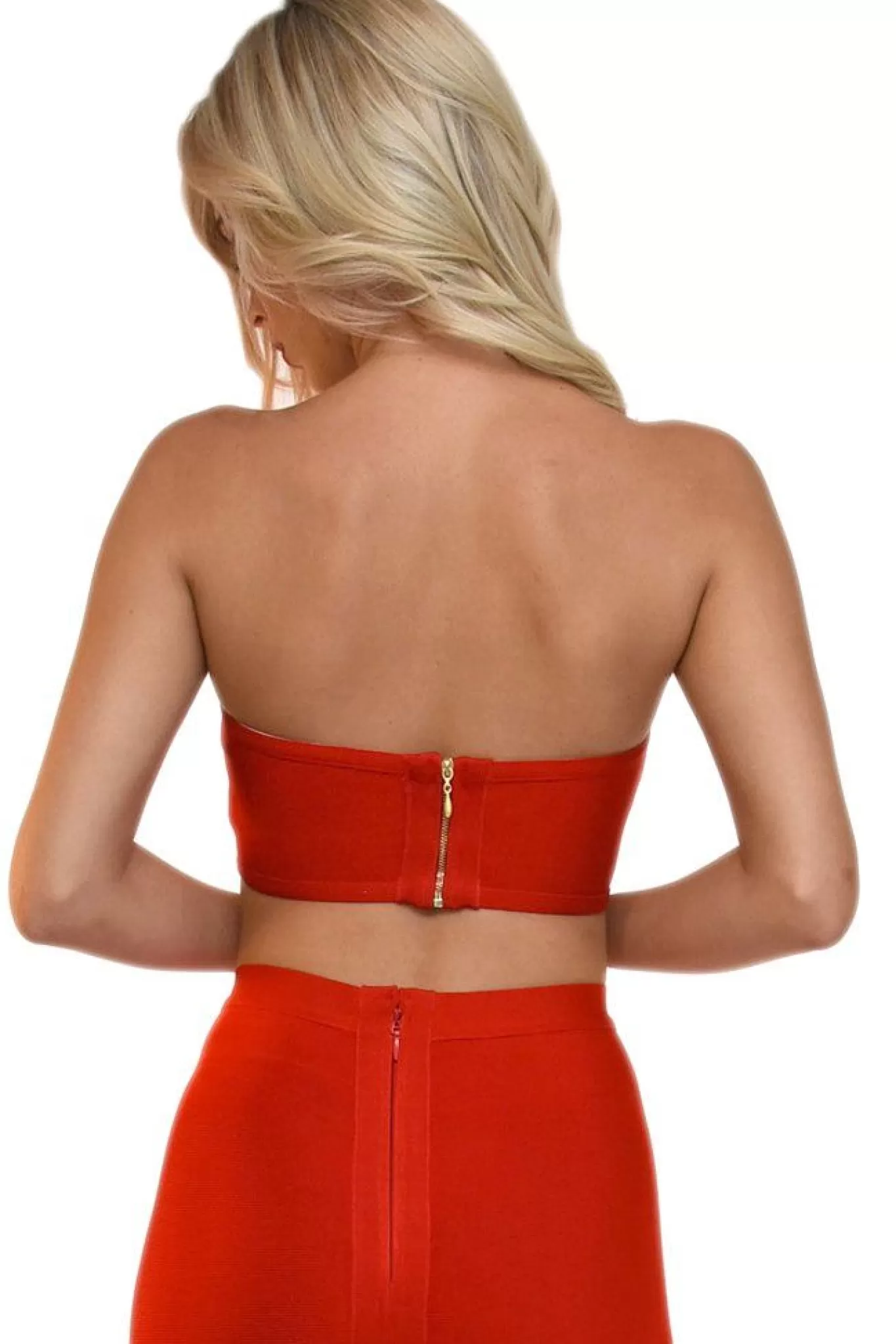 Women Noodz Boutique Tops>Paris Bandage Bandeau Top - Red