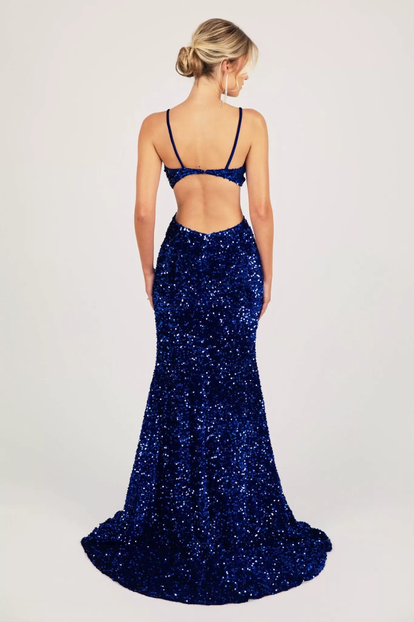 Women NBLUXE Black Tie Dresses | Plus Size>Parker Cut Out Gown - Royal Blue