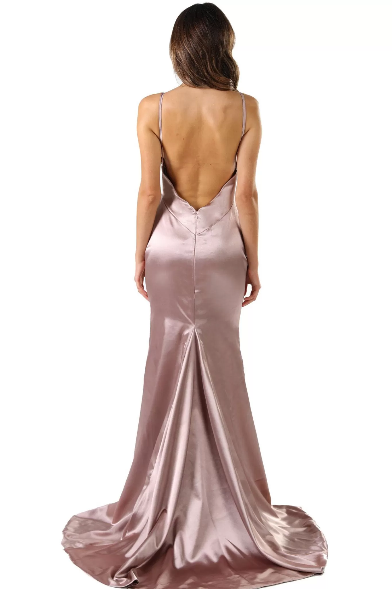 Women NBLUXE Dresses | Backless Dresses>Penelope Satin Gown - Mauve