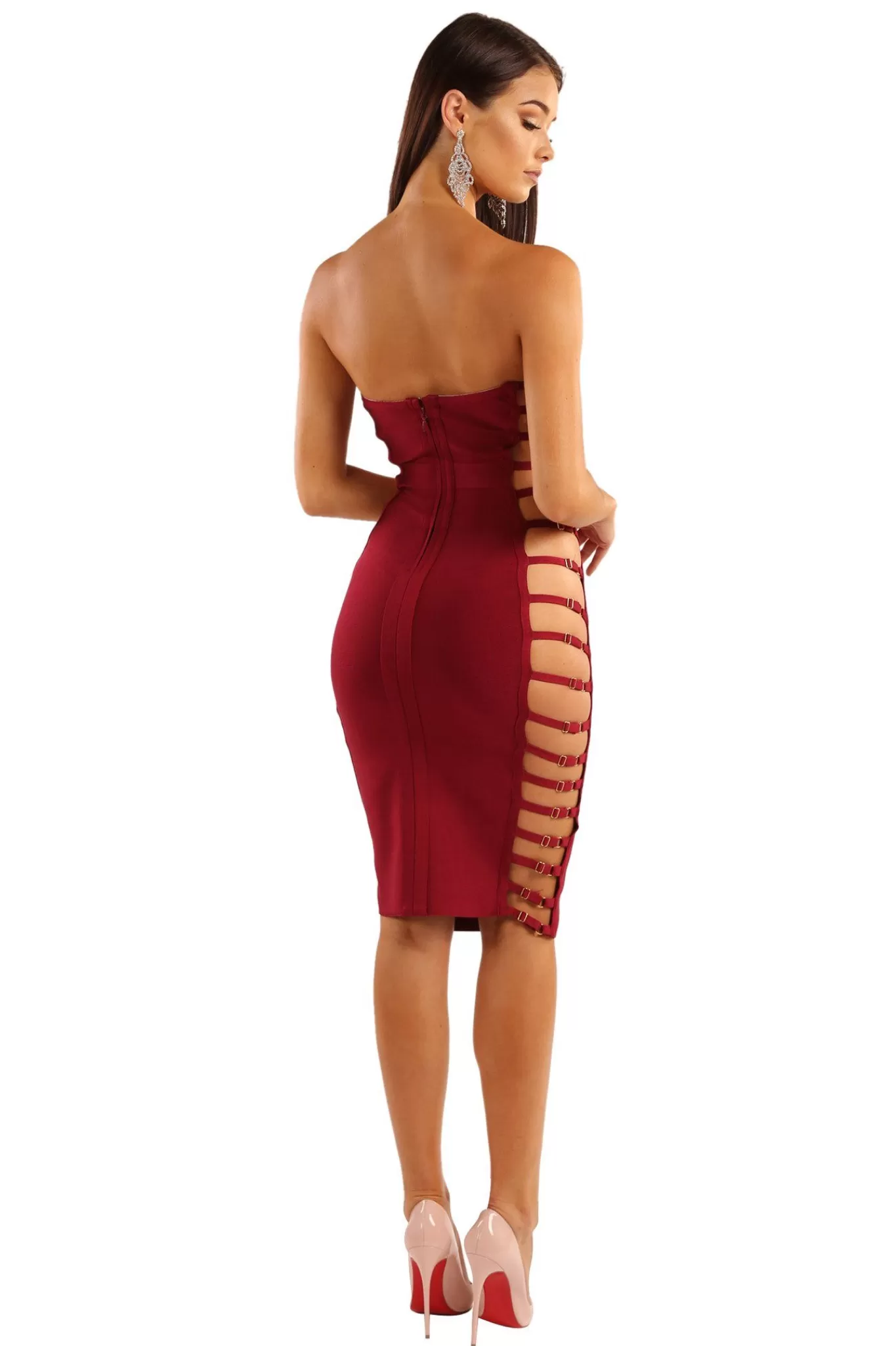 Women Noodz Boutique Dresses | Bandage Dresses>Romi Dress - Wine (Size XS - Clearance Sale)