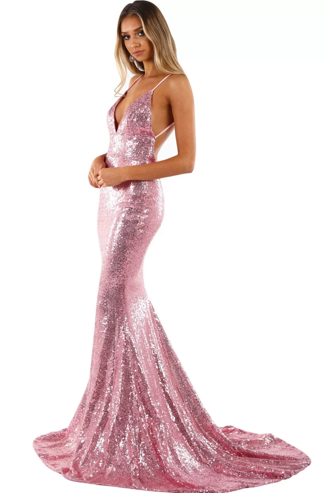 Women NBLUXE Dresses | Backless Dresses>Roselle Gown - Pink Orchid (XS - Clearance Sale)