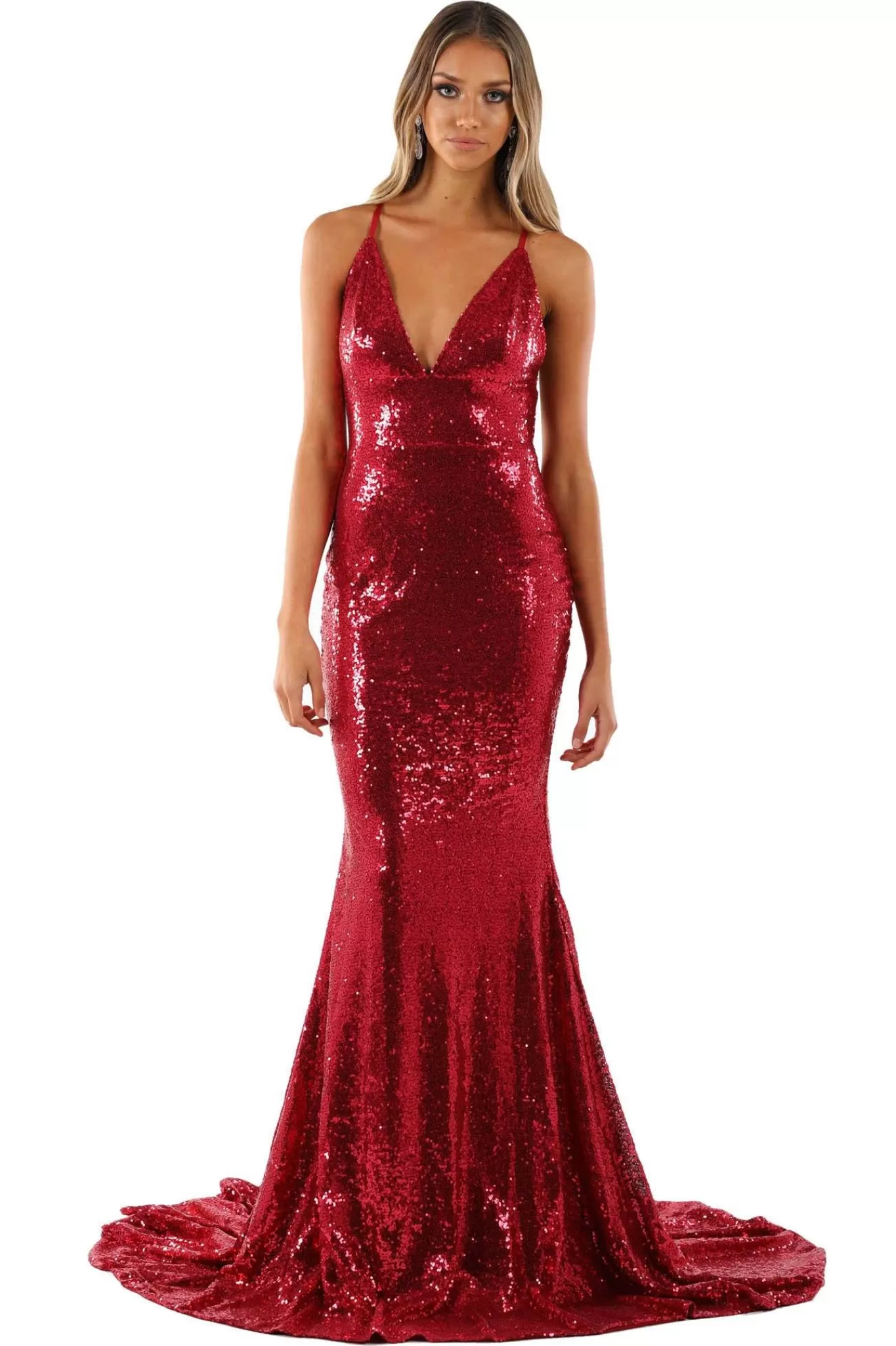 Women NBLUXE Dresses | Backless Dresses>Roselle Gown - Wine (L,XL - Clearance Sale)