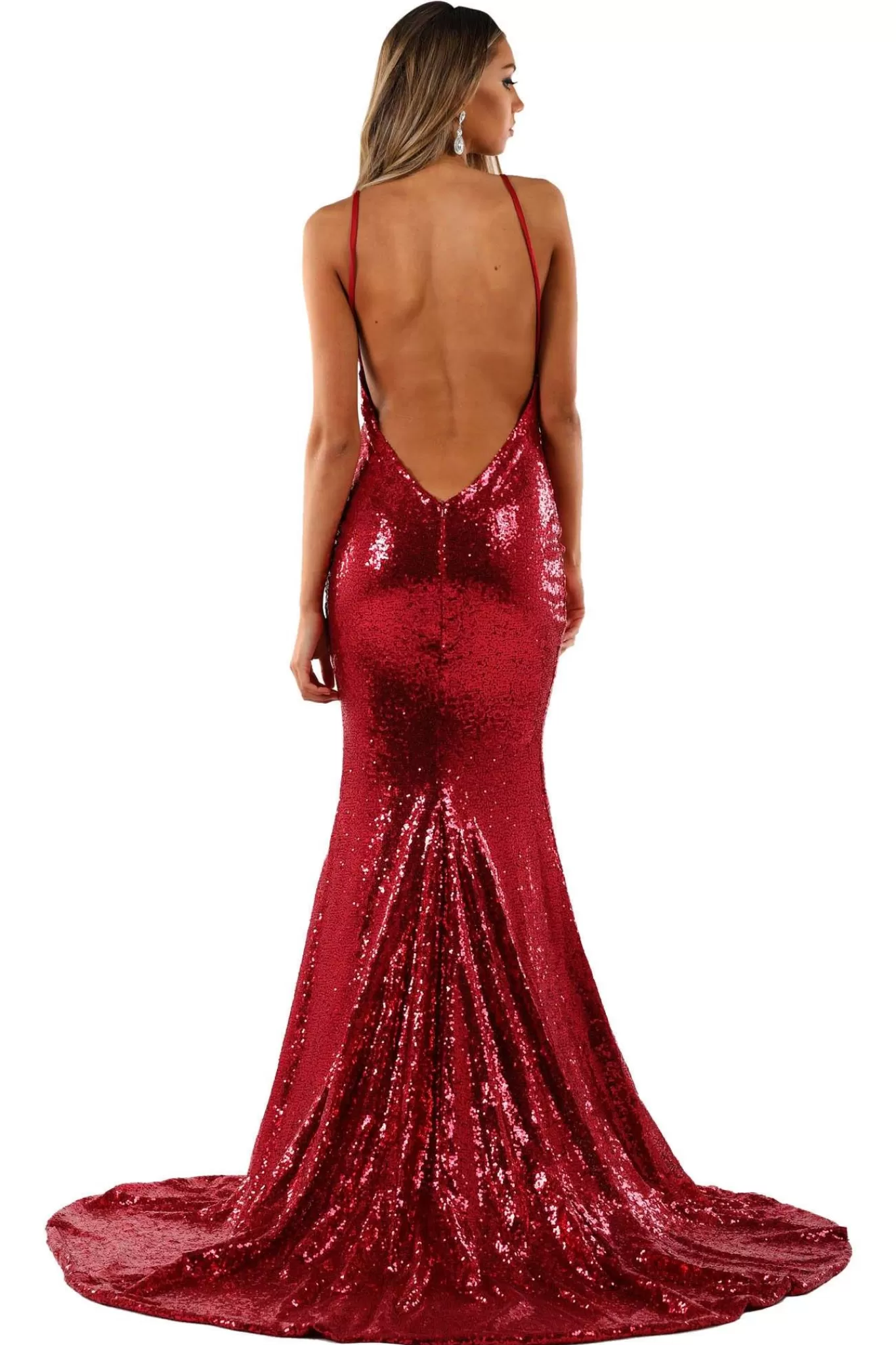 Women NBLUXE Dresses | Backless Dresses>Roselle Gown - Wine (L,XL - Clearance Sale)