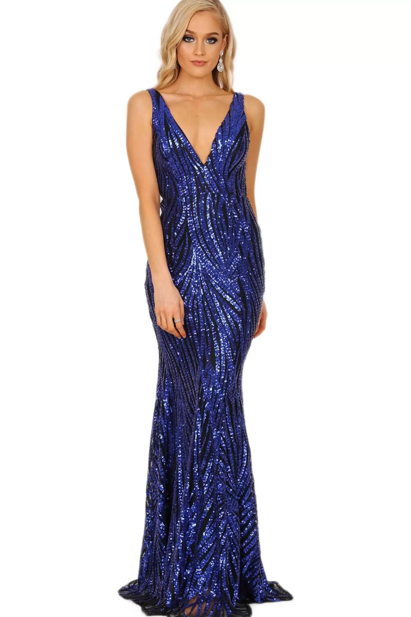 Women Hot Pink Formal Dresses | Dresses>Sapphira Sequin Gown - Royal Blue