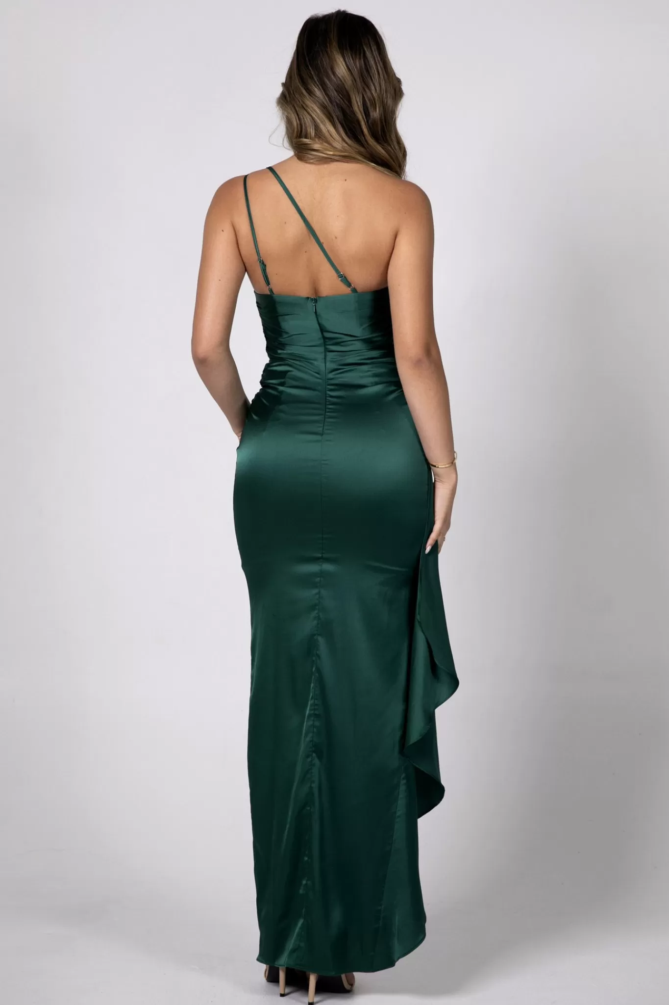 Women Hot Pink Dresses | Black Tie Dresses>Shay One Shoulder Maxi Dress - Emerald