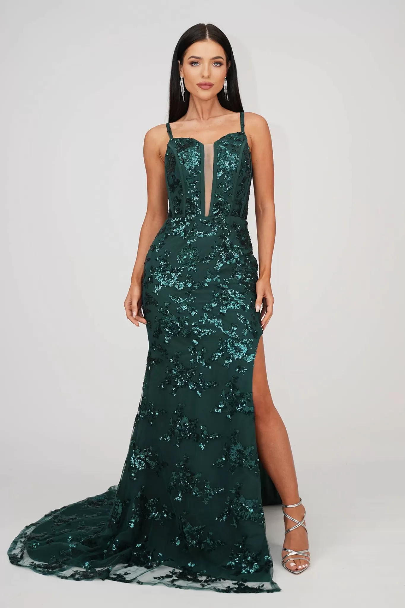 Women NBLUXE Dresses | Black Tie Dresses>Tatiana Corset Gown - Emerald (XS - Clearance Sale)