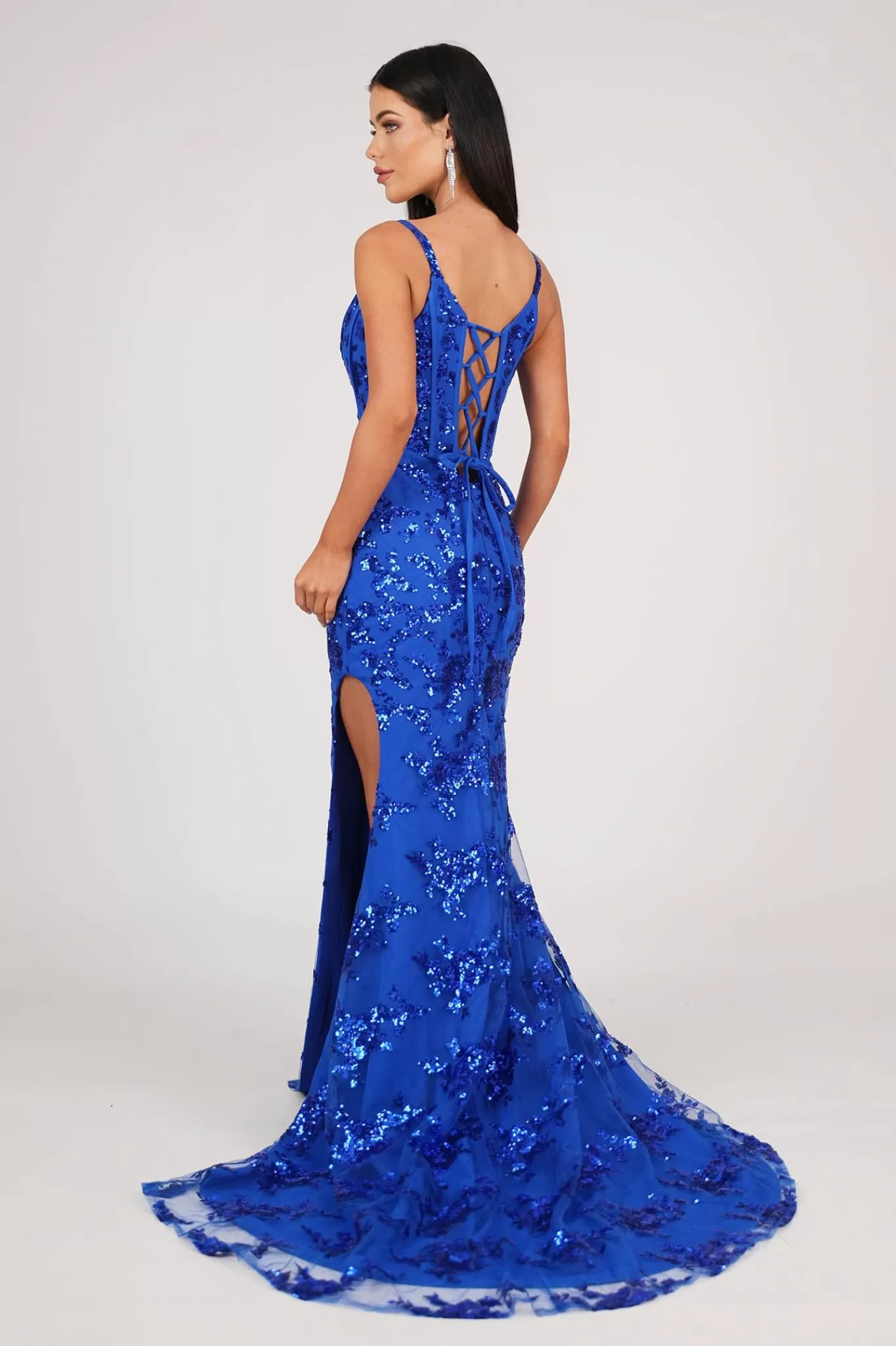 Women NBLUXE Dresses | Black Tie Dresses>Tatiana Corset Gown - Royal Blue (XS - Clearance Sale)