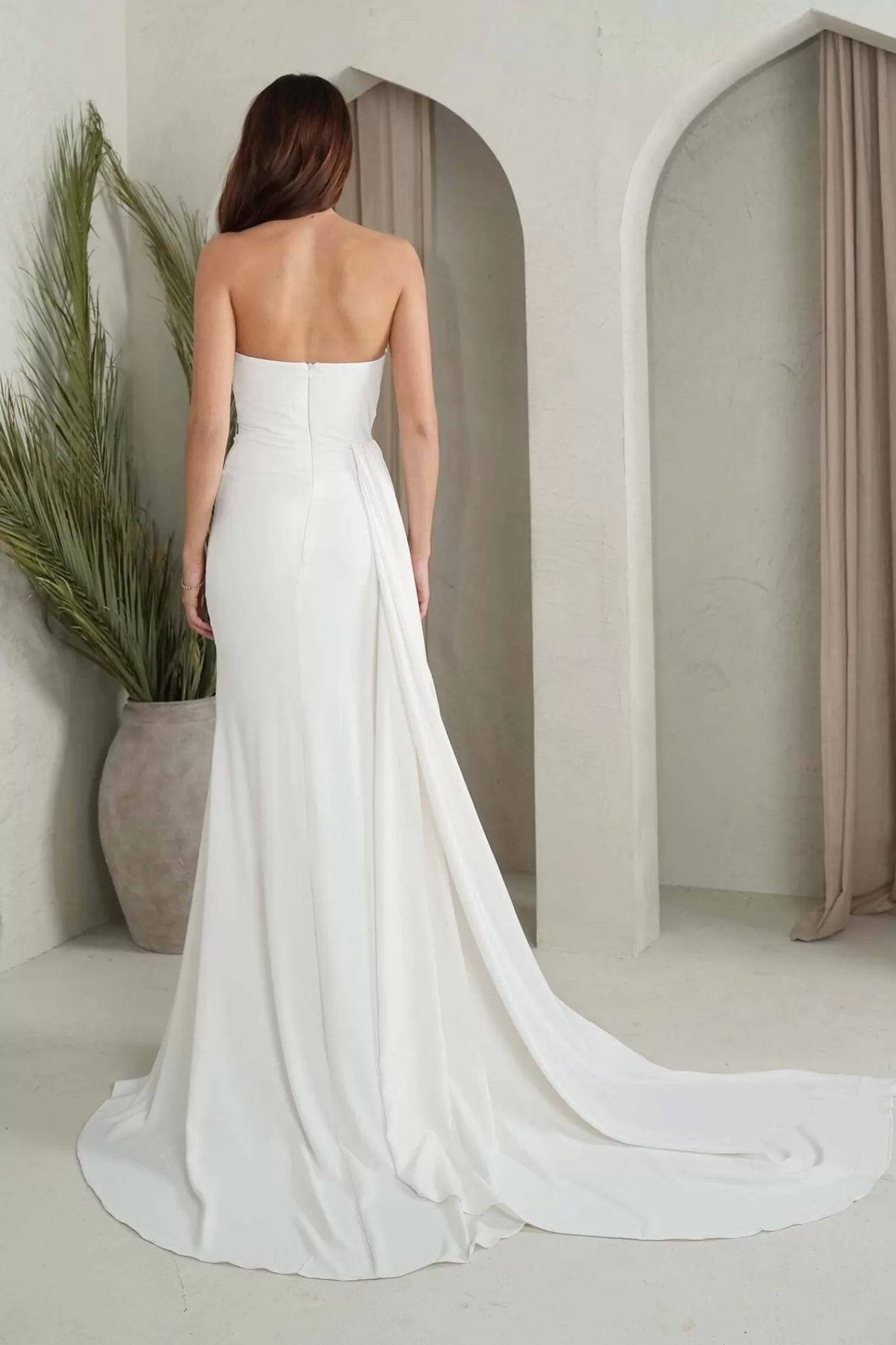 Women NBLUXE Dresses | Black Tie Dresses>TYRA Matte Satin Gown - Ivory